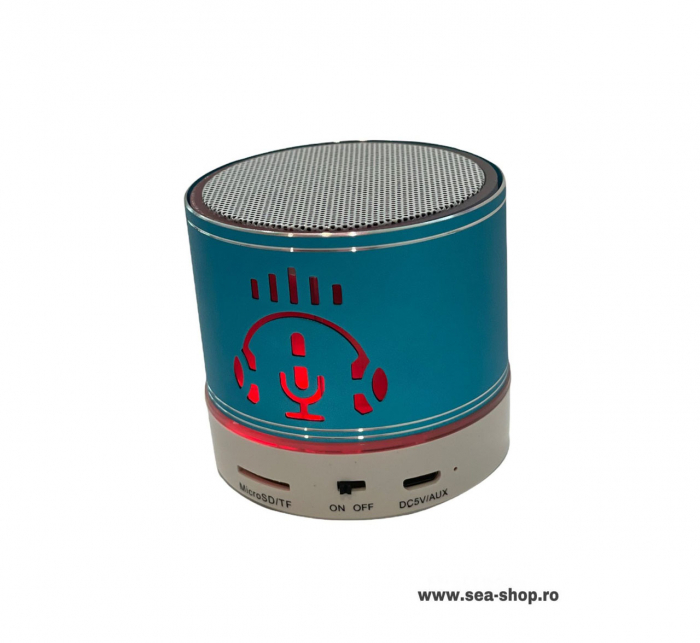 Mini boxa Portabila cu Bluetooth si LED, Albastru [3]