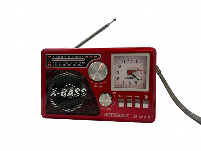 Radio Rotosonic cu ceas, XB-741BTC, rosu [2]