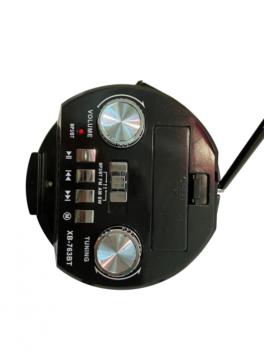 Radio Rotosonic cu lumini, model XB 763BT, negru cu rosu [2]