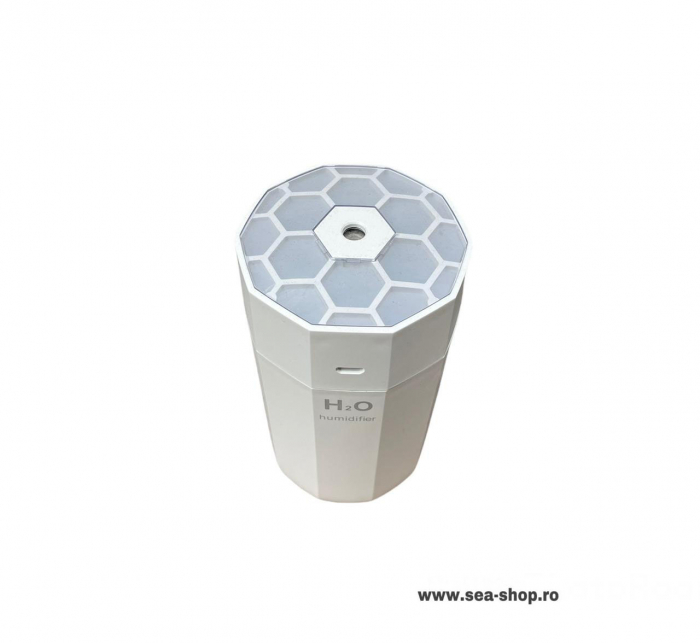 Umidificator aer si Difuzor AromaTerapie H2O, 250ml, joc de lumini colorate, alb [2]