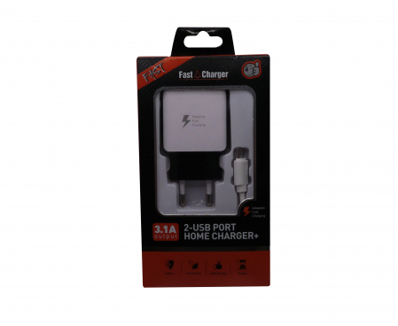Accesorii Auto - Adaptor si incarcator rapid cu cablu de date 3.1A output si 2 port USB