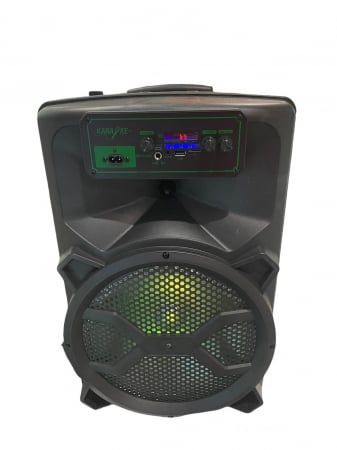 Boxa portabila 12 inch tip troller cu lumini colorate si microfon Karaoke, model ZQS 12101 [3]