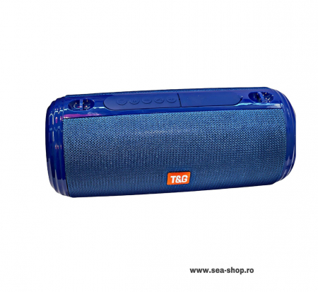 Boxa Portabila Bluetooth T&G 537 cu LED si curea, culoare albastru [1]