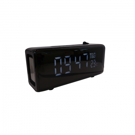 Ceasuri Digitale si Radio - Boxa Portabila T&G cu ceas si afisaj digital, culoare negru lucios
