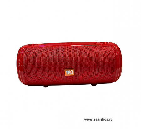 Boxa Portabila Bluetooth T&G 537 cu LED si curea, culoare rosu [1]