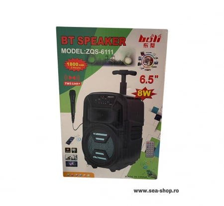 Boxa Portabila tip Troller cu microfon, telecomanda si maner, model BT ZQS-6111 [3]