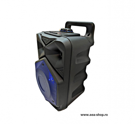 Boxa Portabila tip Troller 6,5 inch, cu lumini albastre, microfon, telecomanda si maner [1]