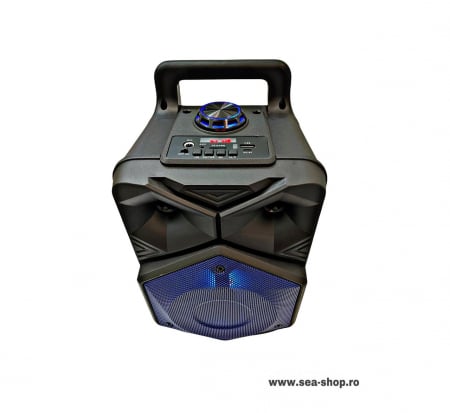 Boxa Portabila tip Troller 6,5 inch, cu lumini albastre, microfon, telecomanda si maner [2]