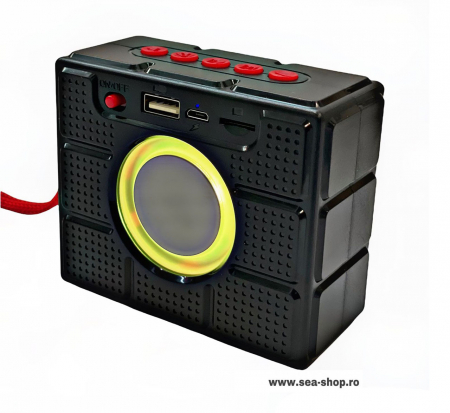 Mini Boxa Portabila Wireless cu Bluetooth si LED colorat, TG 311, Negru [2]