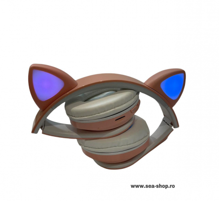 Casti Wireless CATS cu lumini RGB, roz [4]