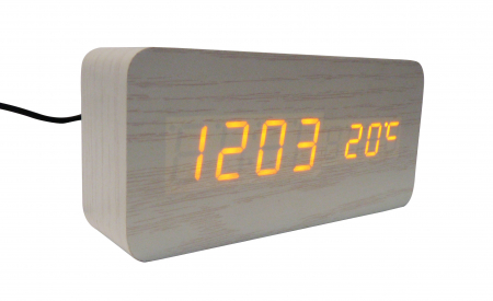 Ceasuri Digitale si Radio - Ceas Digital LED cu aspect de lemn