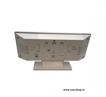 Ceas digital oglinda cu afisaj led, culoare alb [2]