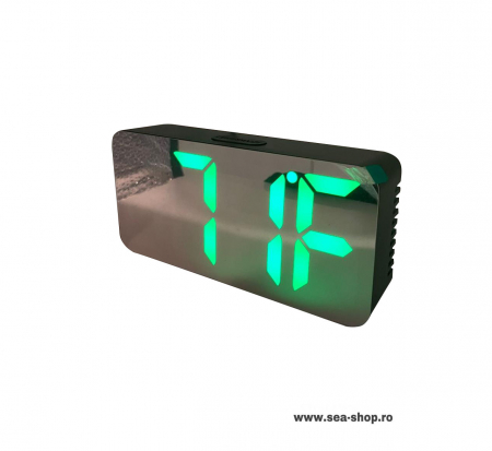 Ceasuri Digitale si Radio - Ceas digital oglinda DS-6606, led verde, negru