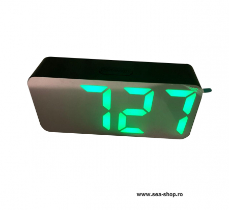 Ceas digital oglinda DS-6606, led verde, negru [1]