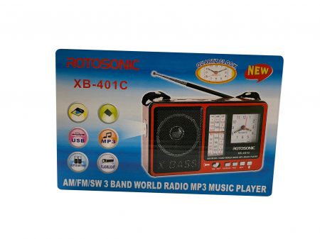 Radio cu ceas si lanterna, maro, model XB - 401C [1]
