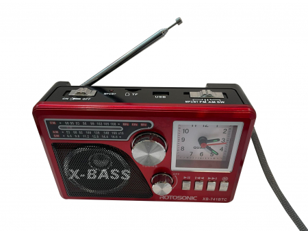 Ceasuri Digitale si Radio - Radio Rotosonic cu ceas, XB-741BTC, rosu