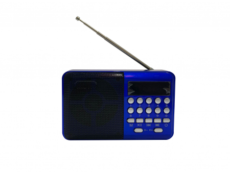Ceasuri Digitale si Radio - Mini Radio Digital cu butoane, albastru