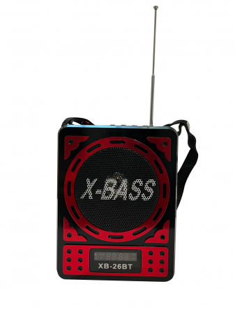 Ceasuri Digitale si Radio - Radio Rotosonic X-Bass, wireless, mini display, model XB-26BT, rosu