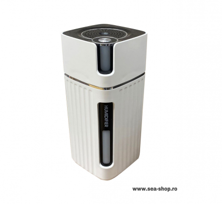 Difuzoare si Esente Aromaterapie - Umidificator Ultrasonic Cube si Difuzor AromaTerapie, culoare Alb, 300 ml
