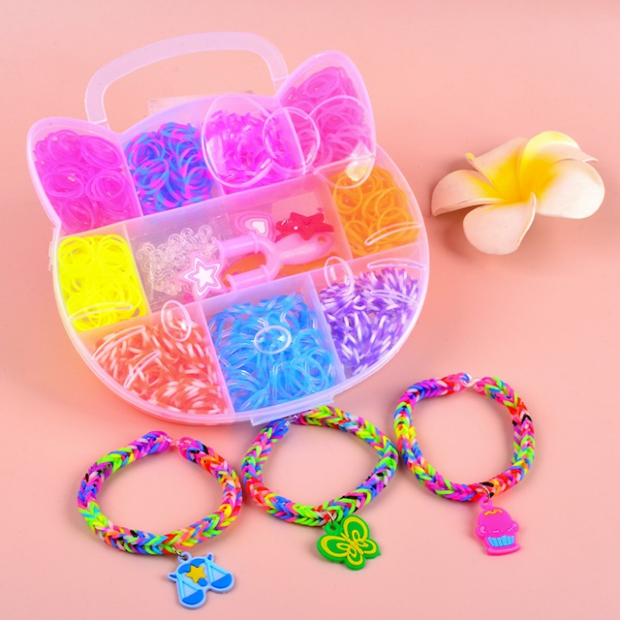 Set creativ cu elastice multicolore, model pisicuta [3]