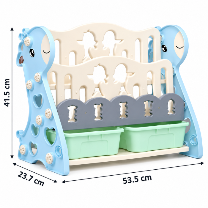 Organizator pentru Copii din PVC, Raft Cărți și Jucării, Albastru [5]