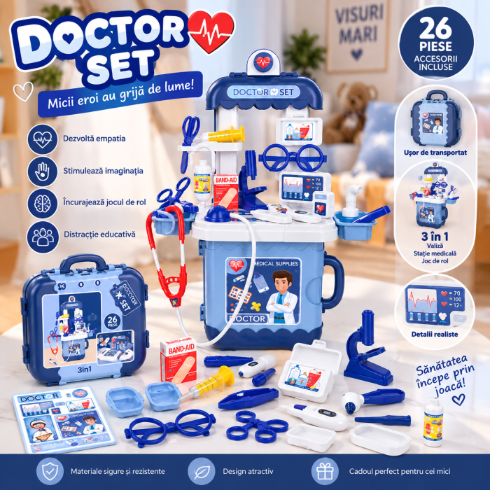 Set de doctor pentru copii 3 in 1 26 piese [2]