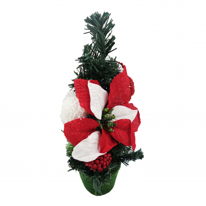 Brad decorativ cu craciunita, 30 cm [3]
