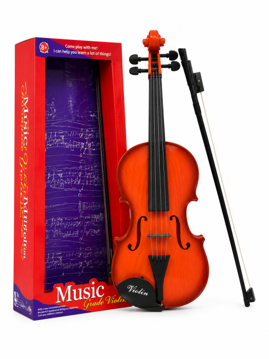 Vioară pentru Copii 50 cm cu Arcuș Inclus, Instrument Muzical de Jucărie, 8+ Ani [3]