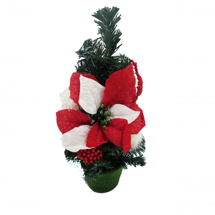 Brad decorativ cu craciunita, 30 cm [6]