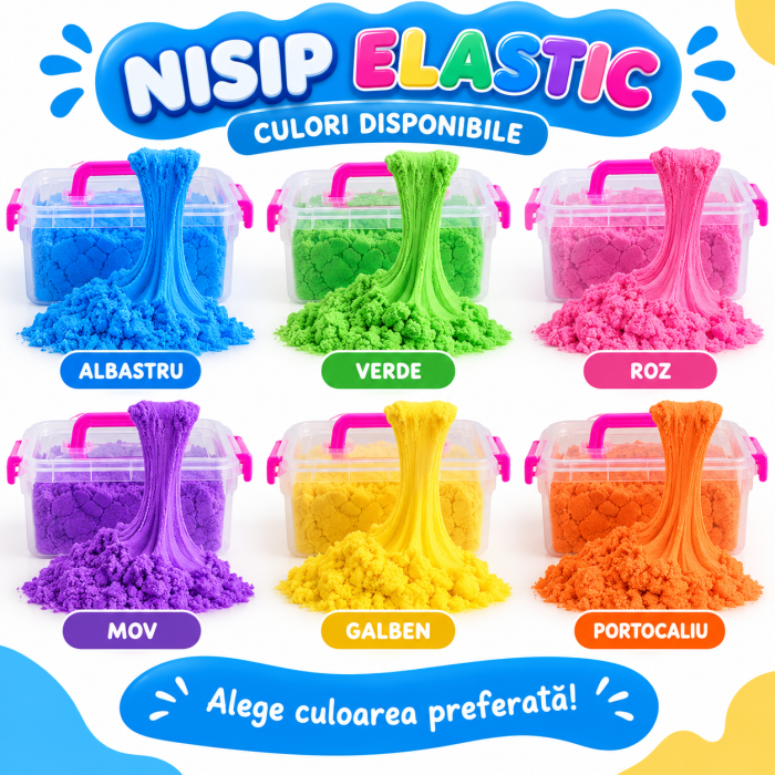 Nisip elastic 2 kg cu forme, lopățică și salteluță gonflabilă [4]