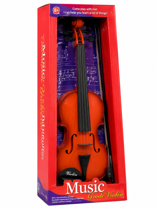 Vioară pentru Copii 50 cm cu Arcuș Inclus, Instrument Muzical de Jucărie, 8+ Ani [4]