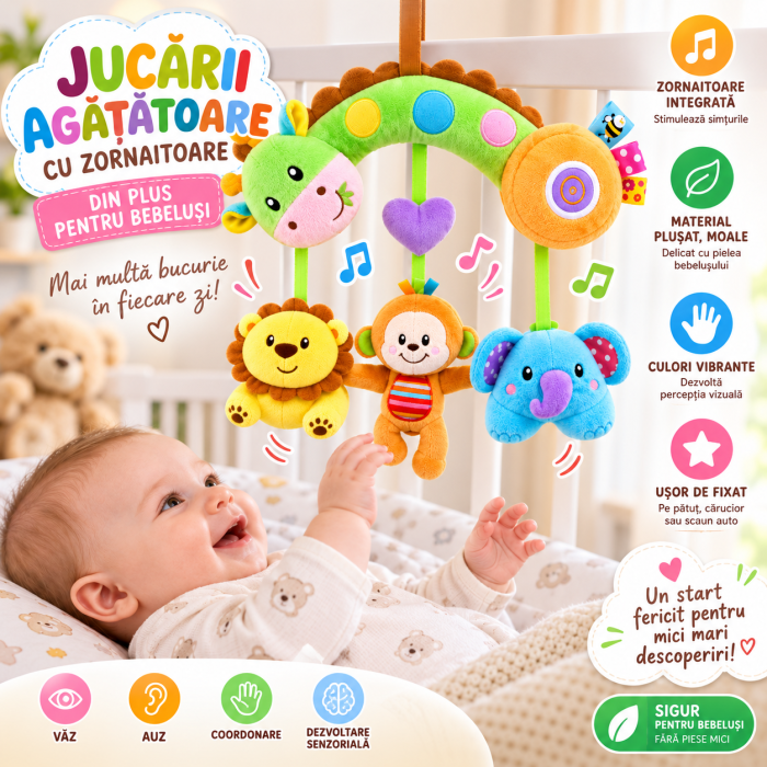 Jucarie agatatoare cu zornaitoare pentru bebelusi din plus [4]