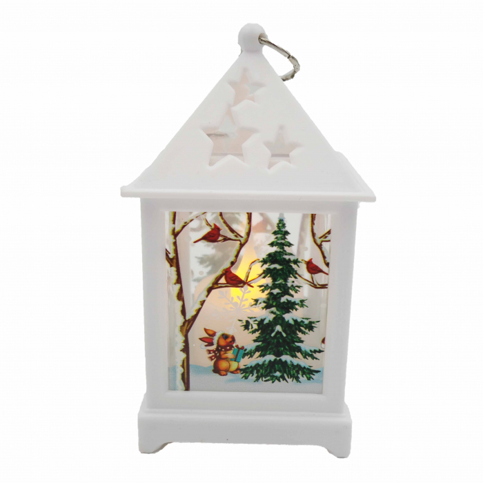 Felinar decorativ cu om de zapada si lumanare in interior, 12 cm [2]