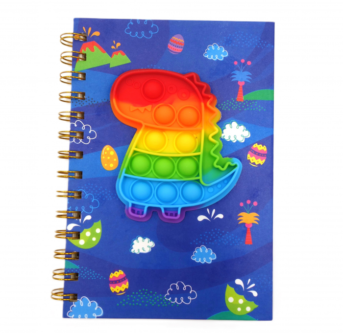 Agenda cu spirala și model pop-it dinozaur, colorata, 20 cm [1]