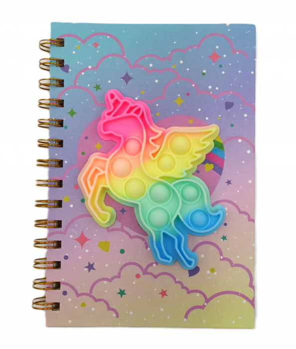 Agenda cu spirala și model pop-it unicorn mare, colorata, 20 cm [1]