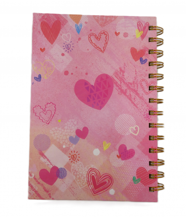 Agenda cu spirala și model pop-it 2 inimioare, colorata, 20 cm [3]