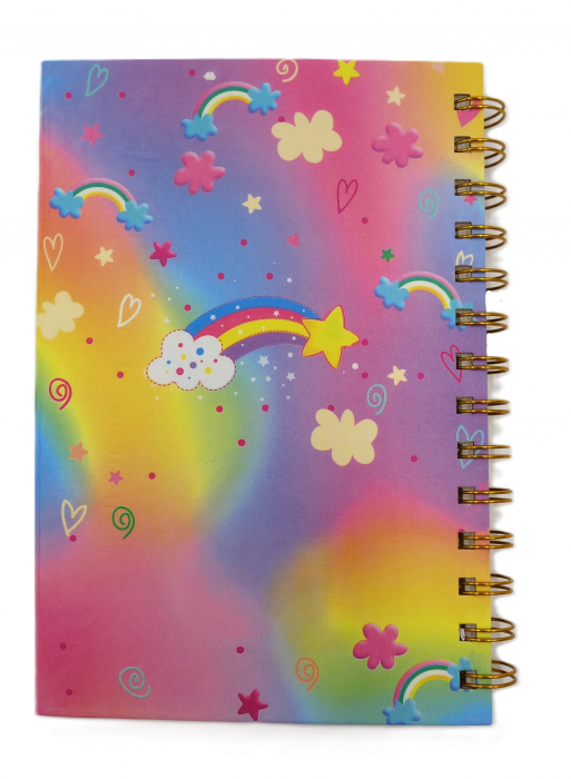 Agenda cu spirala și model pop-it unicorn, colorata, 20 cm  [2]
