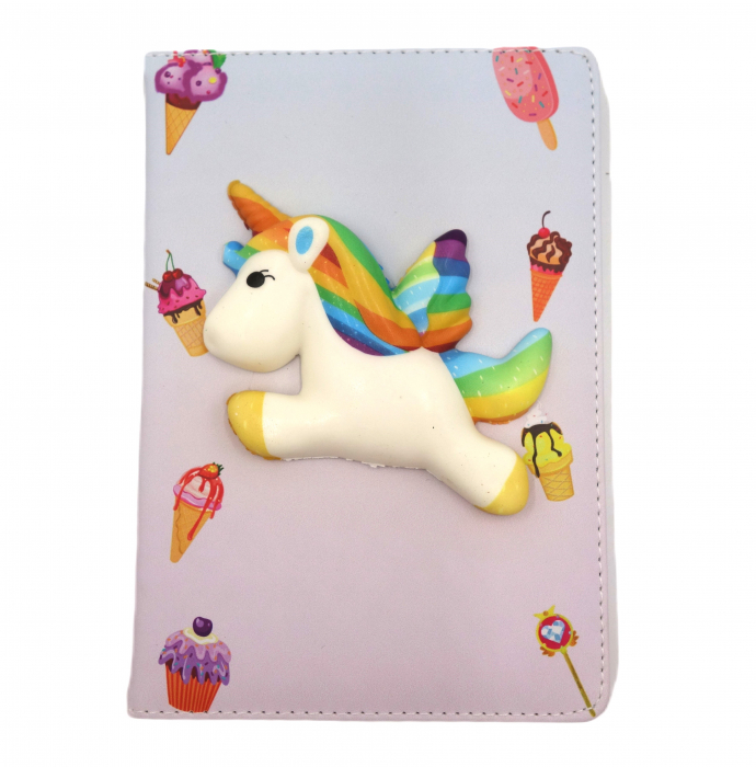 Agenda cu squishy unicorn și desene de înghețate, 22 cm [1]