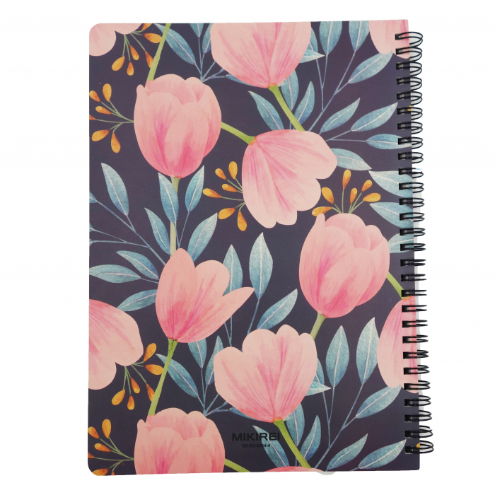 Agenda model floral pictat, A5, negru/roz [3]