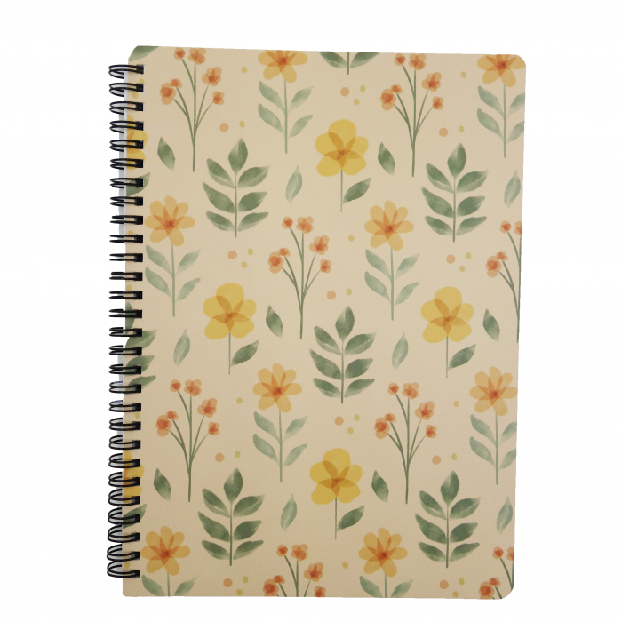 Agenda model floral pictat, A5, bej [2]