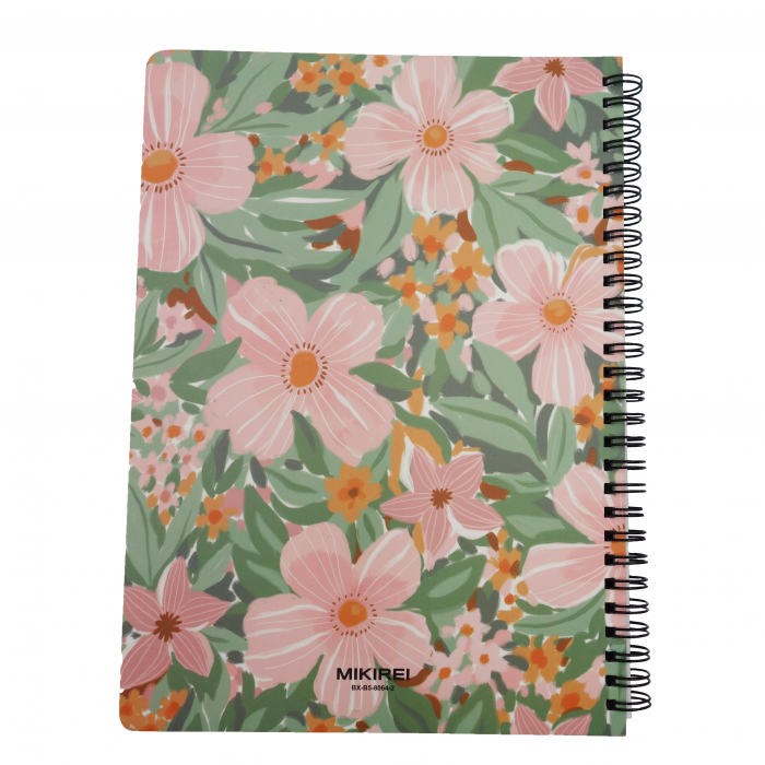 Agenda model floral pictat, A5, roz/verde [4]