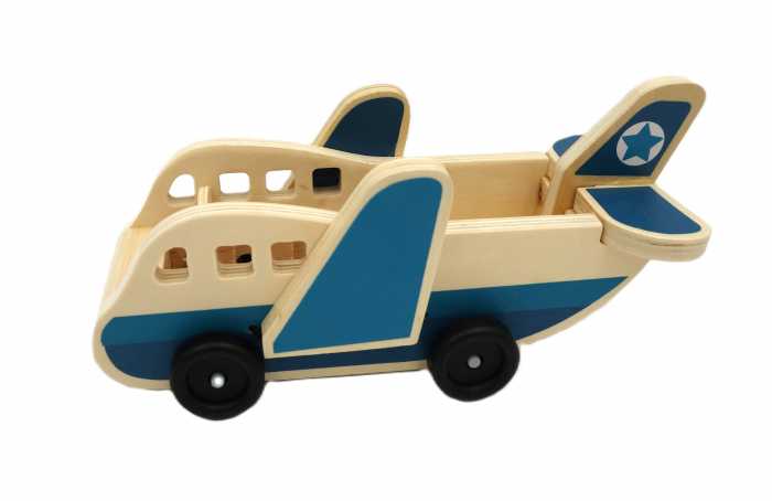 Avionaș de lemn cu figurine, detalii realiste, 25 cm [1]
