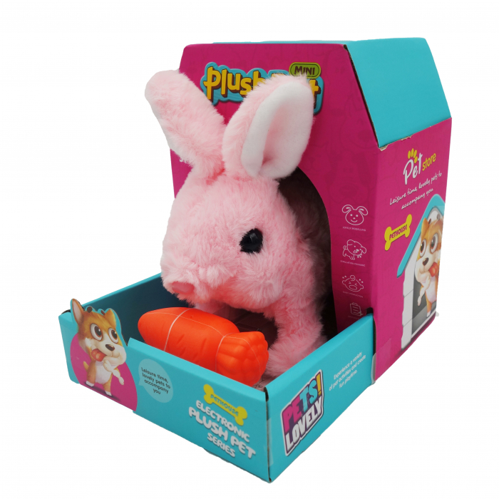 Iepuras interactiv, din plus, cu baterii, 18 cm [3]