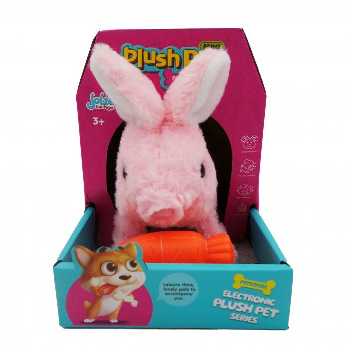 Iepuras interactiv, din plus, cu baterii, 18 cm [6]