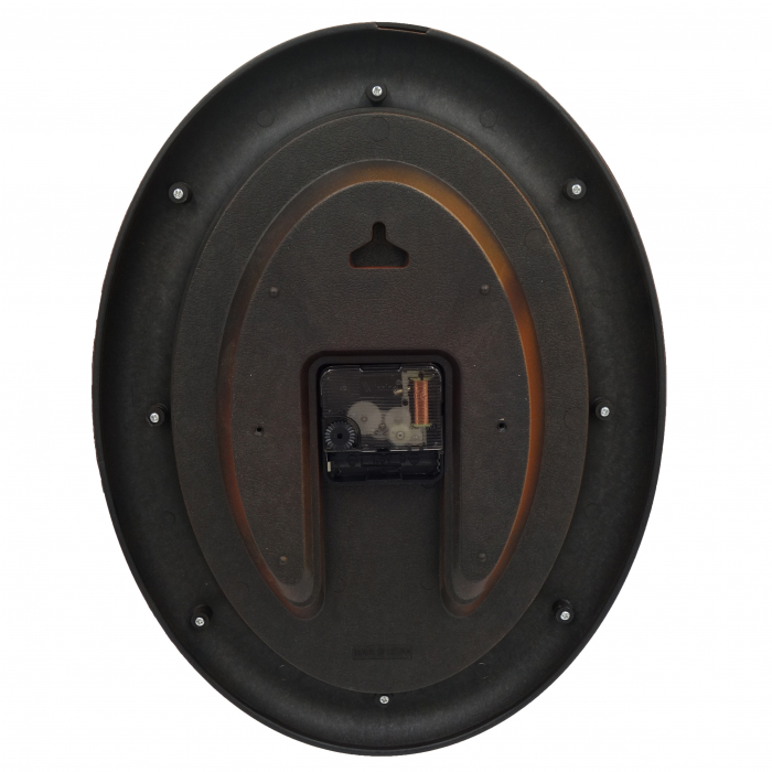 Ceas de perete oval, cu rama maro si decoratiuni aurii, 35 cm [2]
