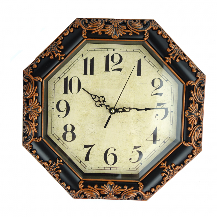 Ceas decorativ de perete, model vintage, maro/negru, 35 cm [1]