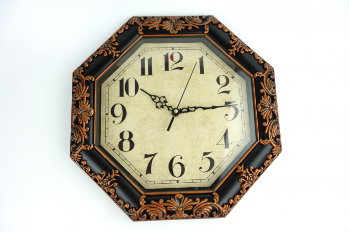 Ceas decorativ de perete, model vintage, maro/negru, 35 cm [3]