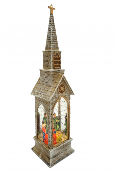 Decoratiune în formă de biserică, Scena Nașterii Domnului, 23 cm [2]