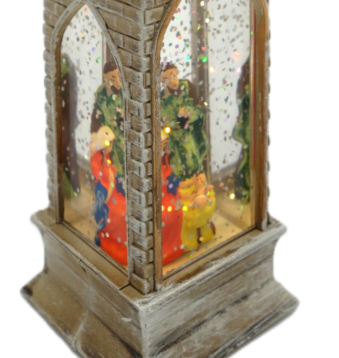 Decoratiune în formă de biserică, Scena Nașterii Domnului, 23 cm [3]