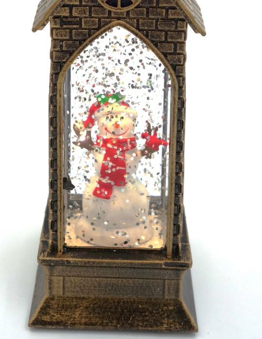 Decoratiune în formă de biserică, Om de Zăpadă, Maro, 23 cm [2]